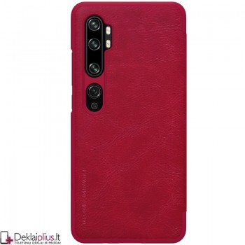 Odinis dėklas Nillkin qin serijos - raudonas (MI NOTE 10/NOTE 10 PRO)